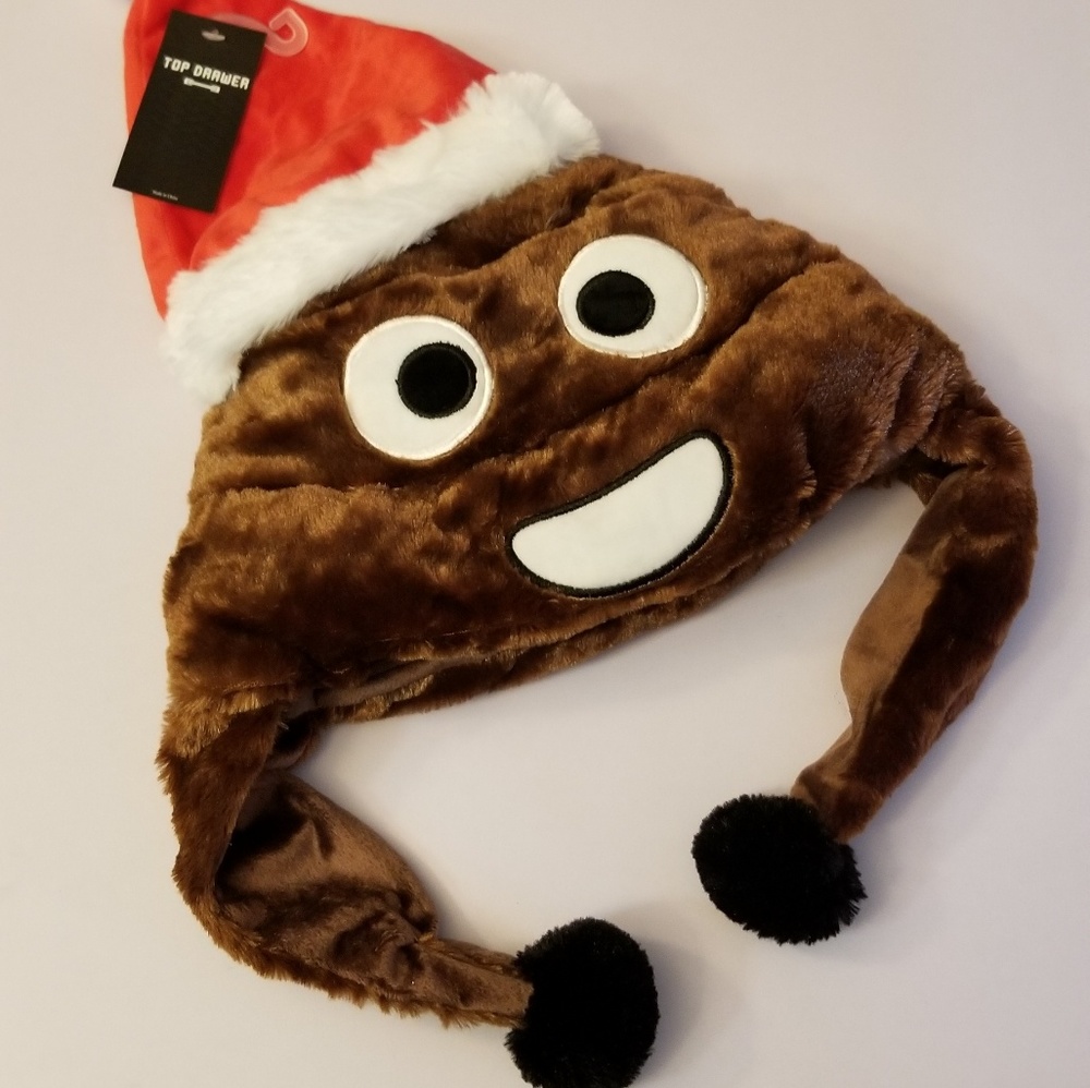 mens plush poop emoji hat